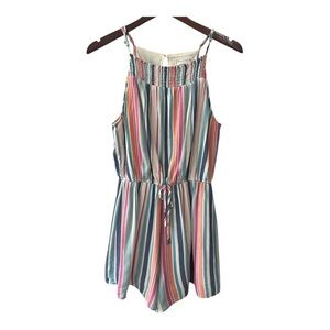 The Nines Multi Color Stripe Romper Size M Women NWOT
